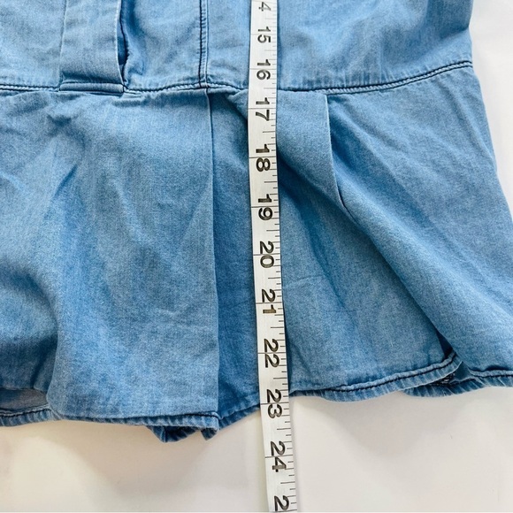 Levi's chambray peplum sleeveless top western blue women's‎ size L - Picture 8 of 10